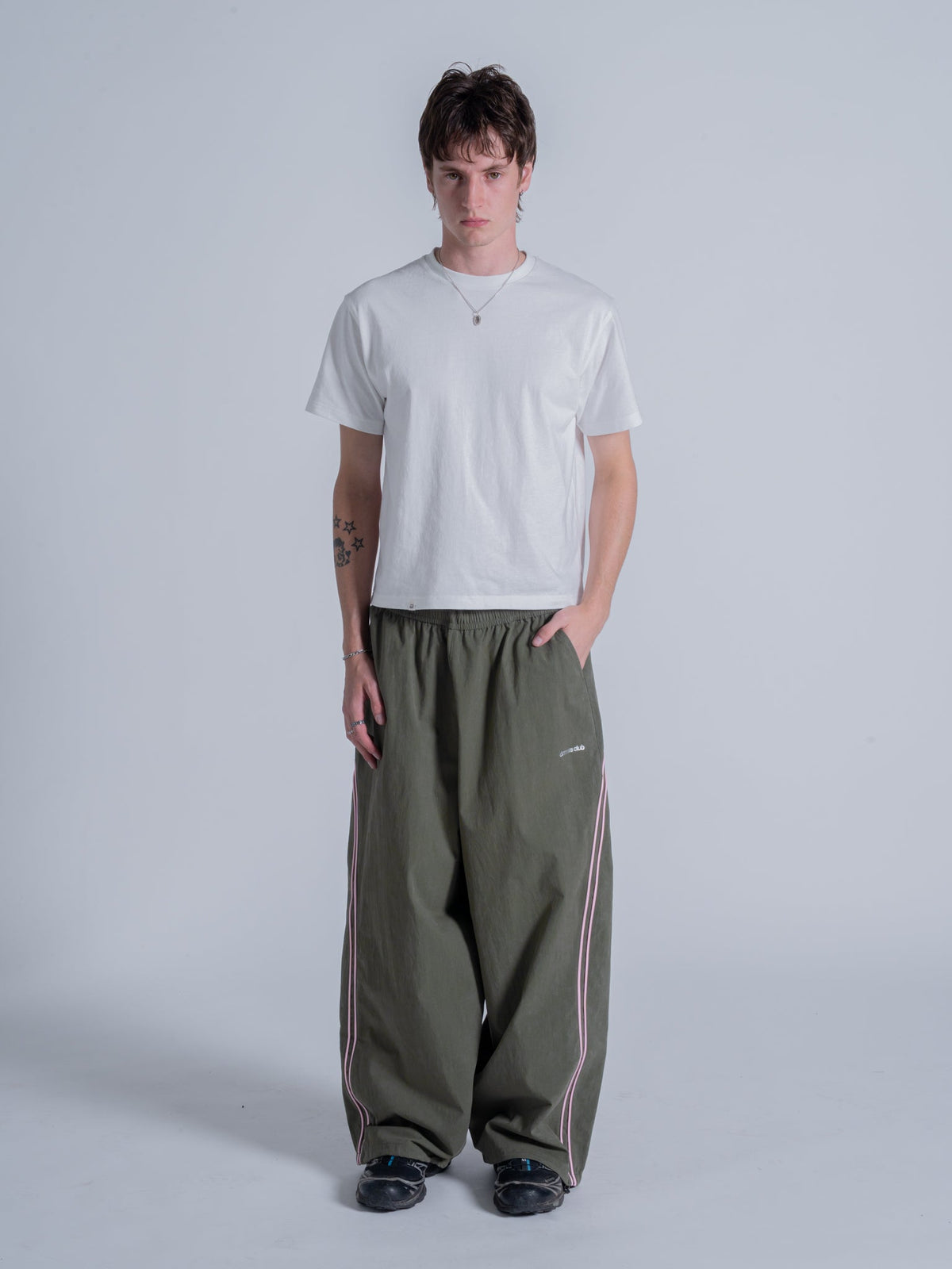 WAVY TRACK PANT - OLIVE GREEN