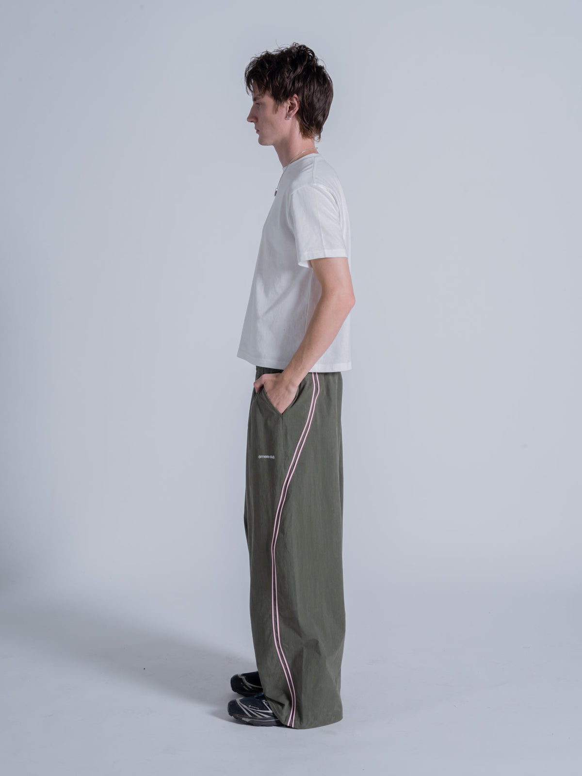 WAVY TRACK PANT - OLIVE GREEN