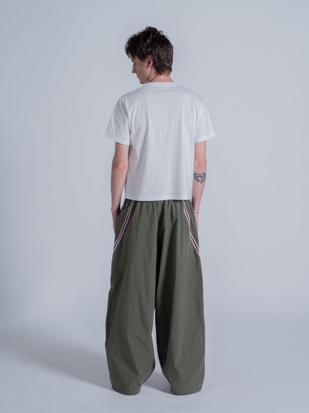WAVY TRACK PANT - OLIVE GREEN