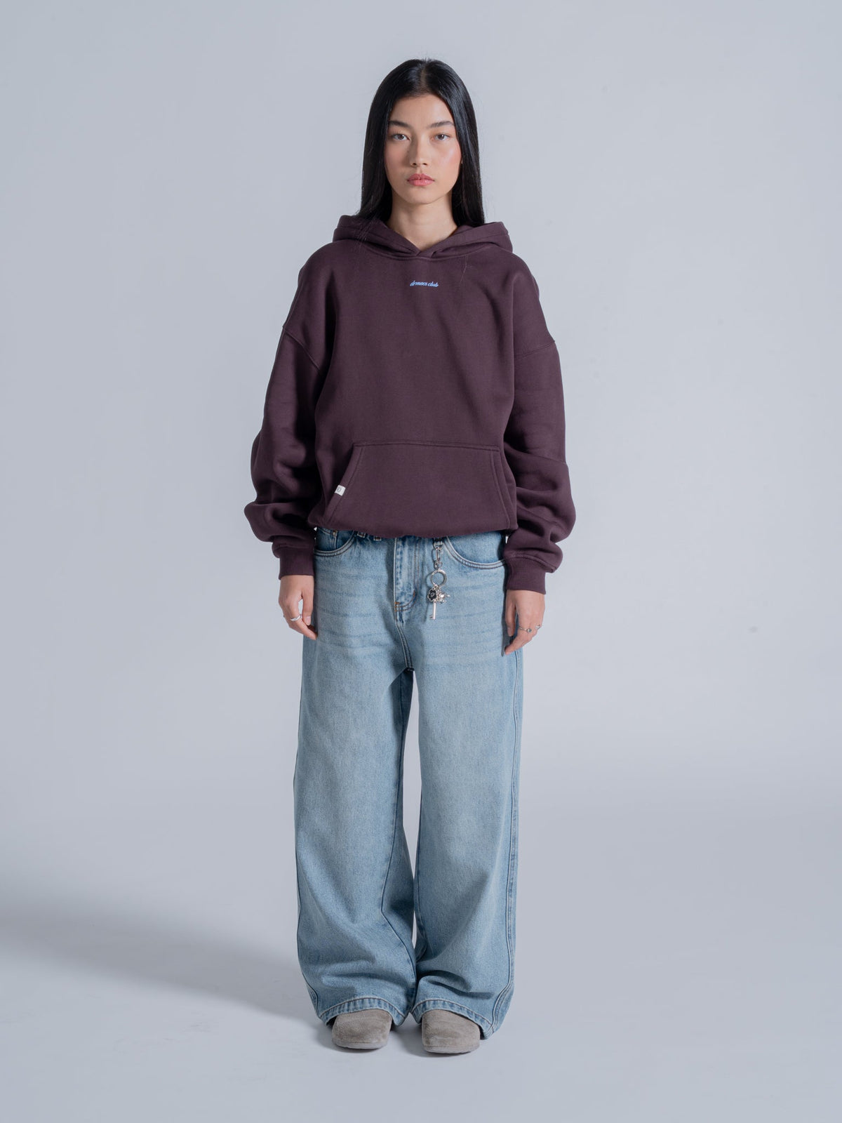 JUST GO WITH THE FEELING HOODIE - DEEP PLUM