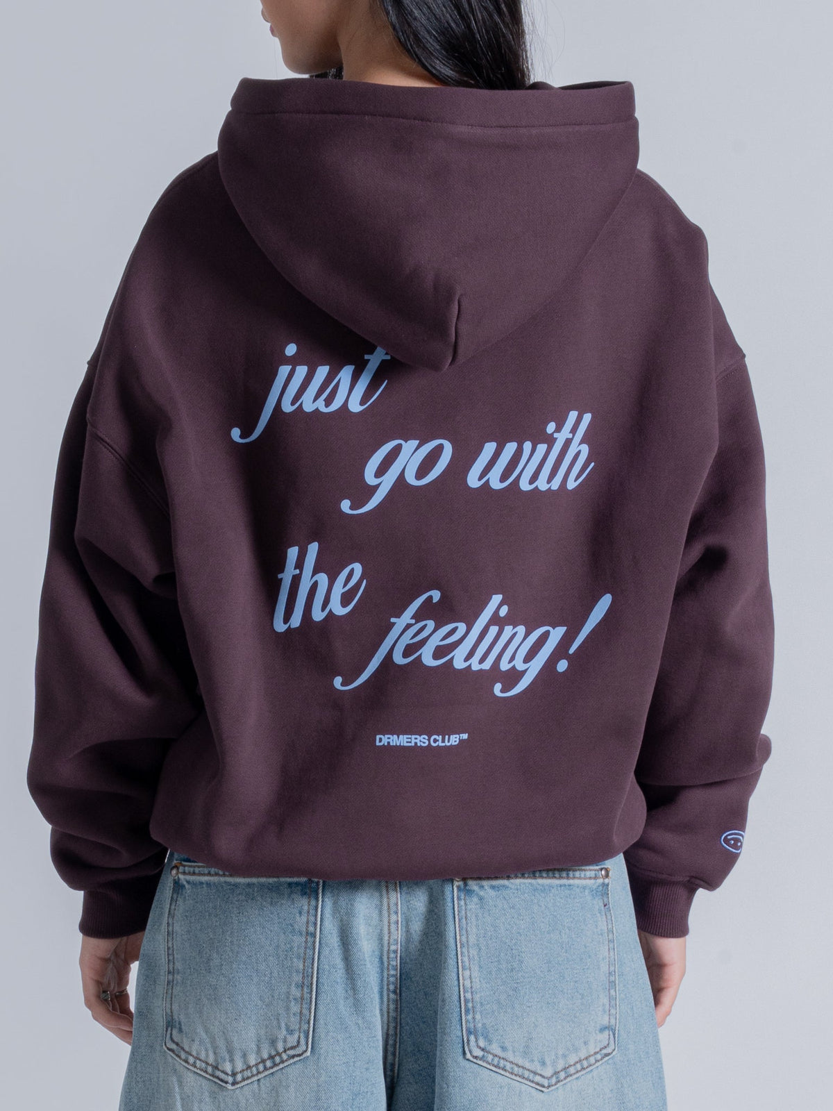 JUST GO WITH THE FEELING HOODIE - DEEP PLUM