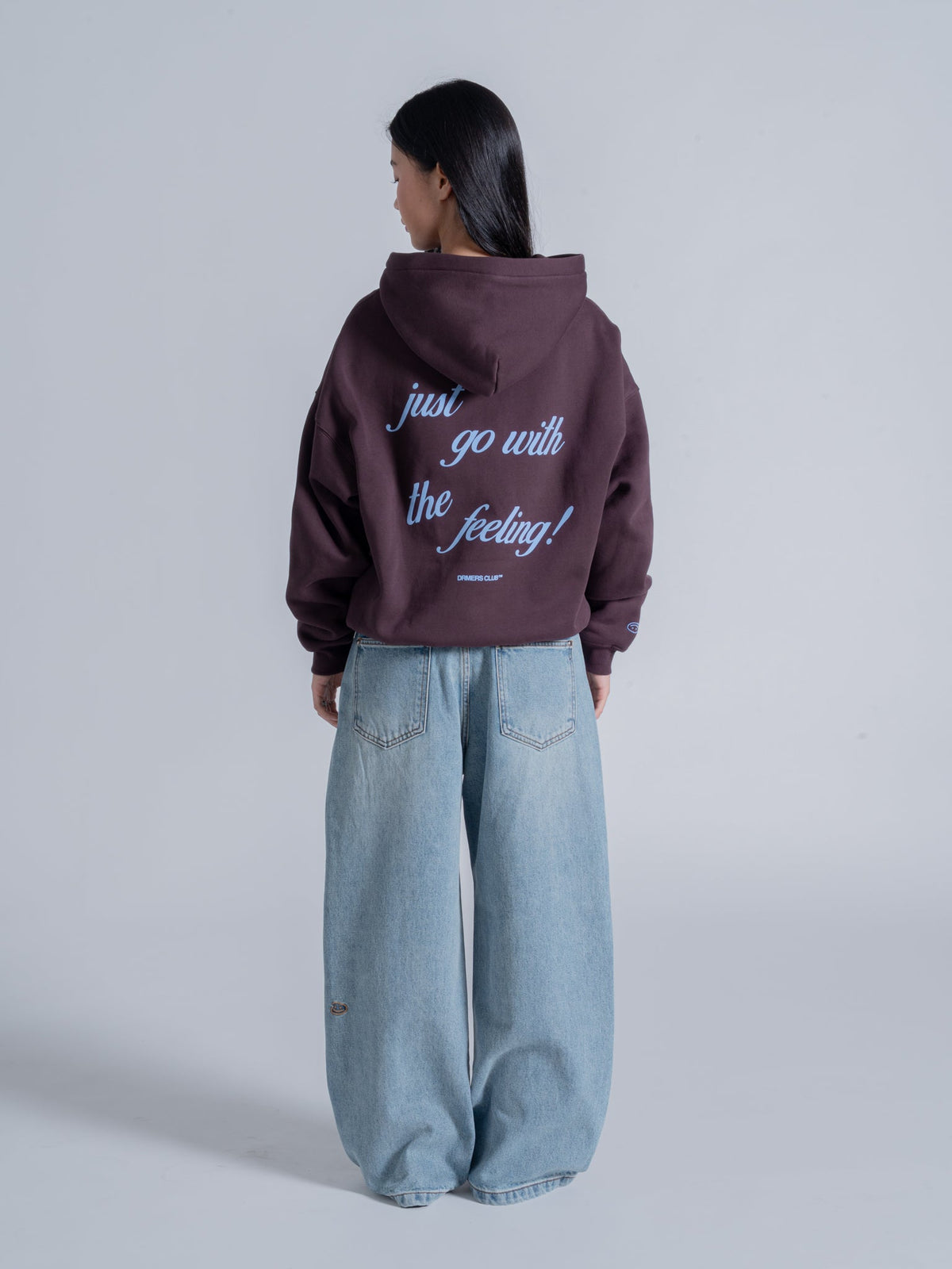 JUST GO WITH THE FEELING HOODIE - DEEP PLUM