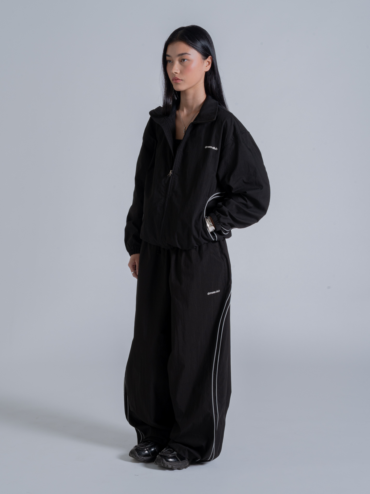WAVY TRACK JACKET - BLACK