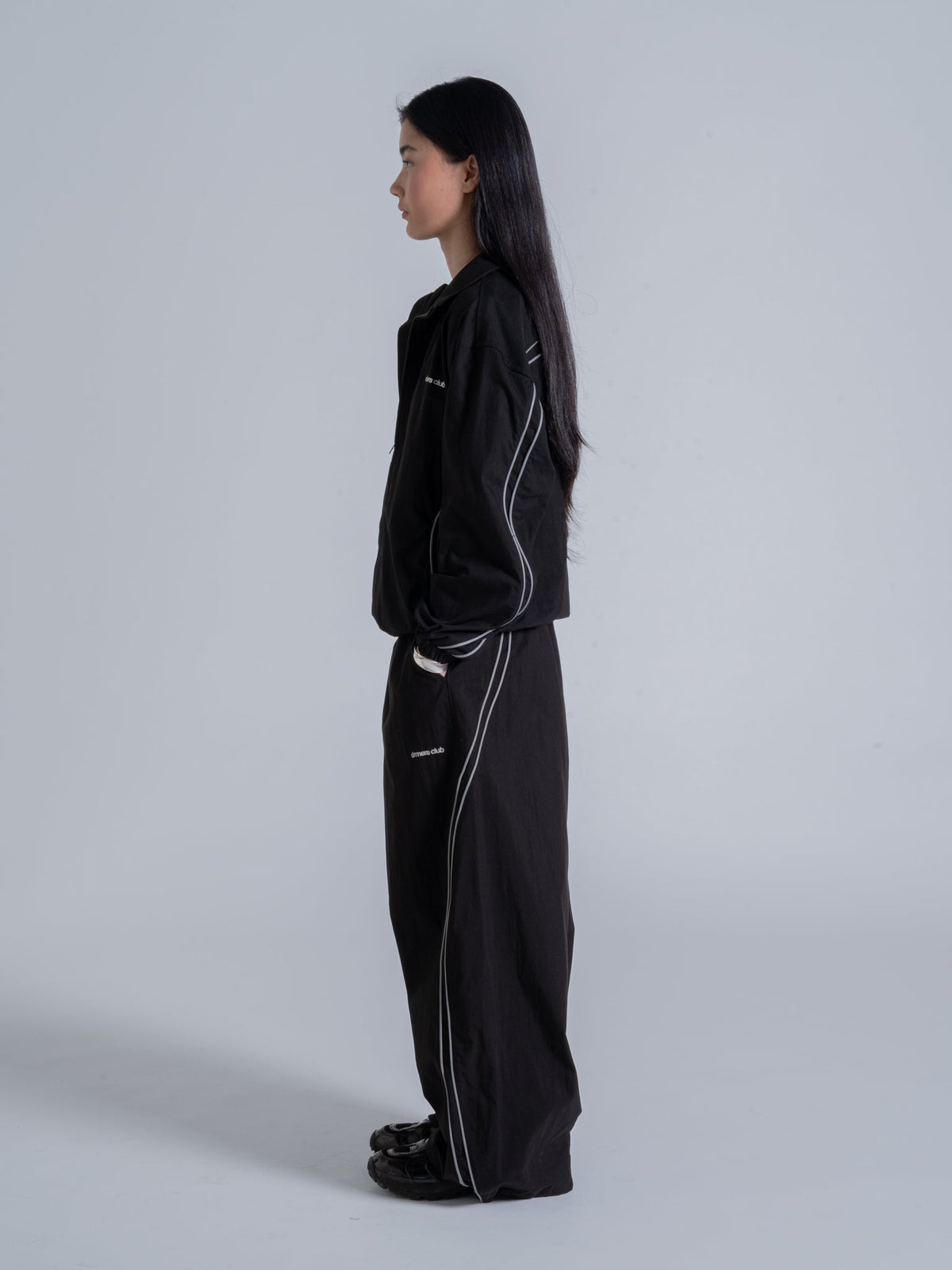 WAVY TRACK JACKET - BLACK