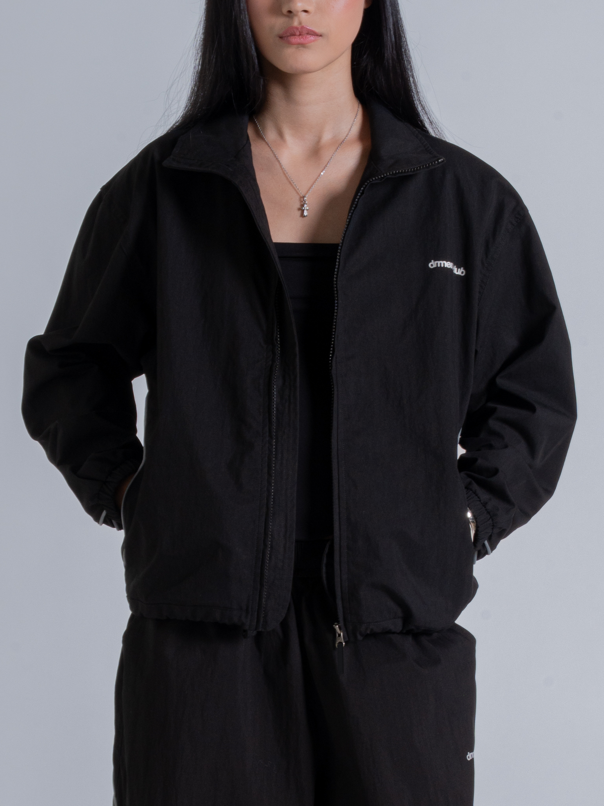 WAVY TRACK JACKET - BLACK