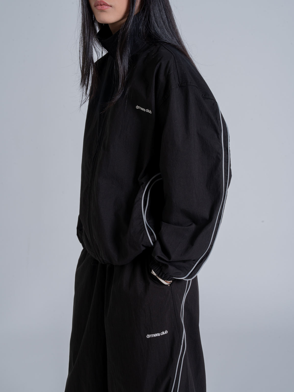 WAVY TRACK JACKET - BLACK