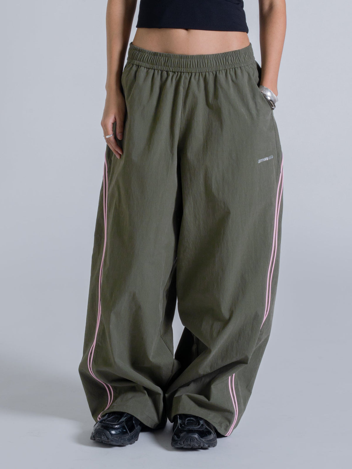 WAVY TRACK PANT - OLIVE GREEN