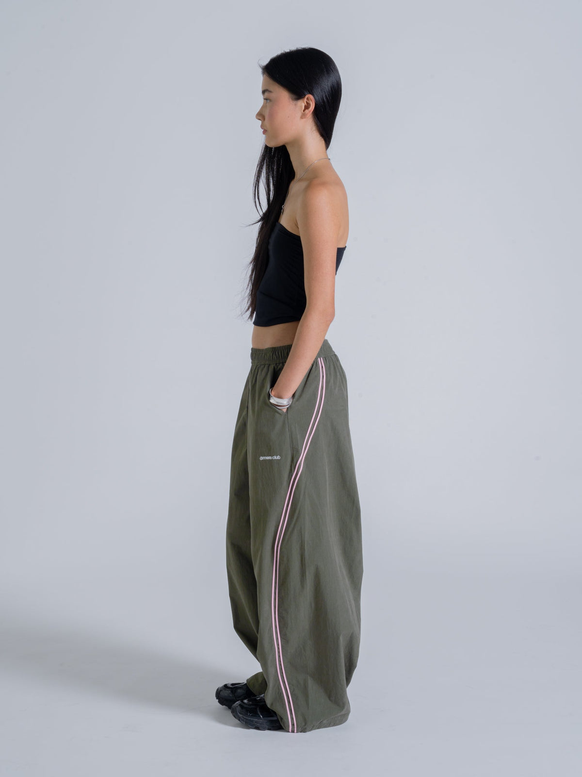 WAVY TRACK PANT - OLIVE GREEN