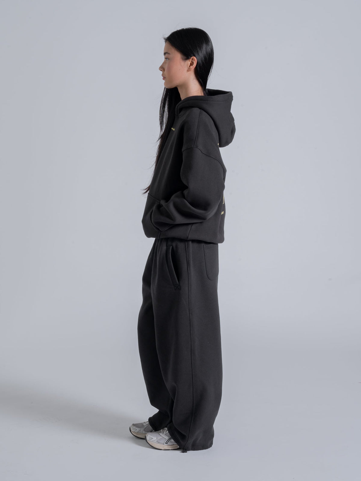 JUST GO WITH THE FEELING HOODIE - FADED BLACK