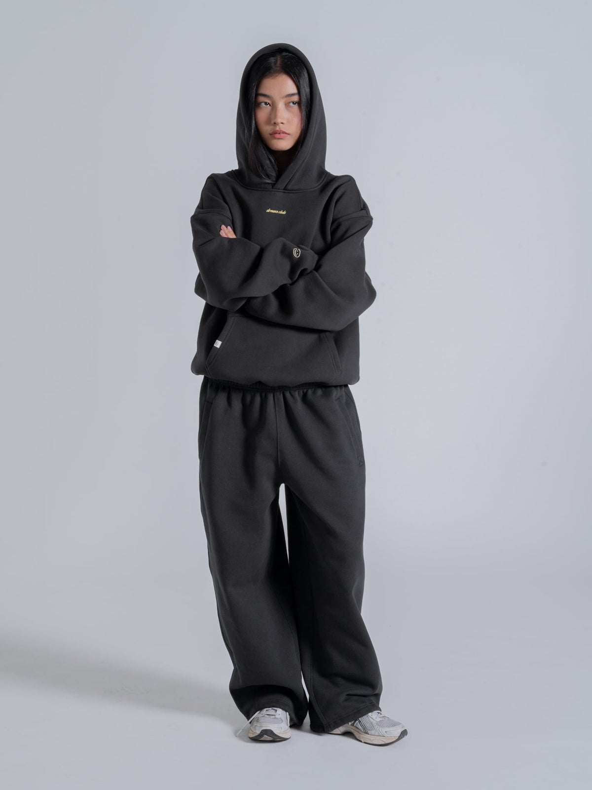 JUST GO WITH THE FEELING HOODIE - FADED BLACK