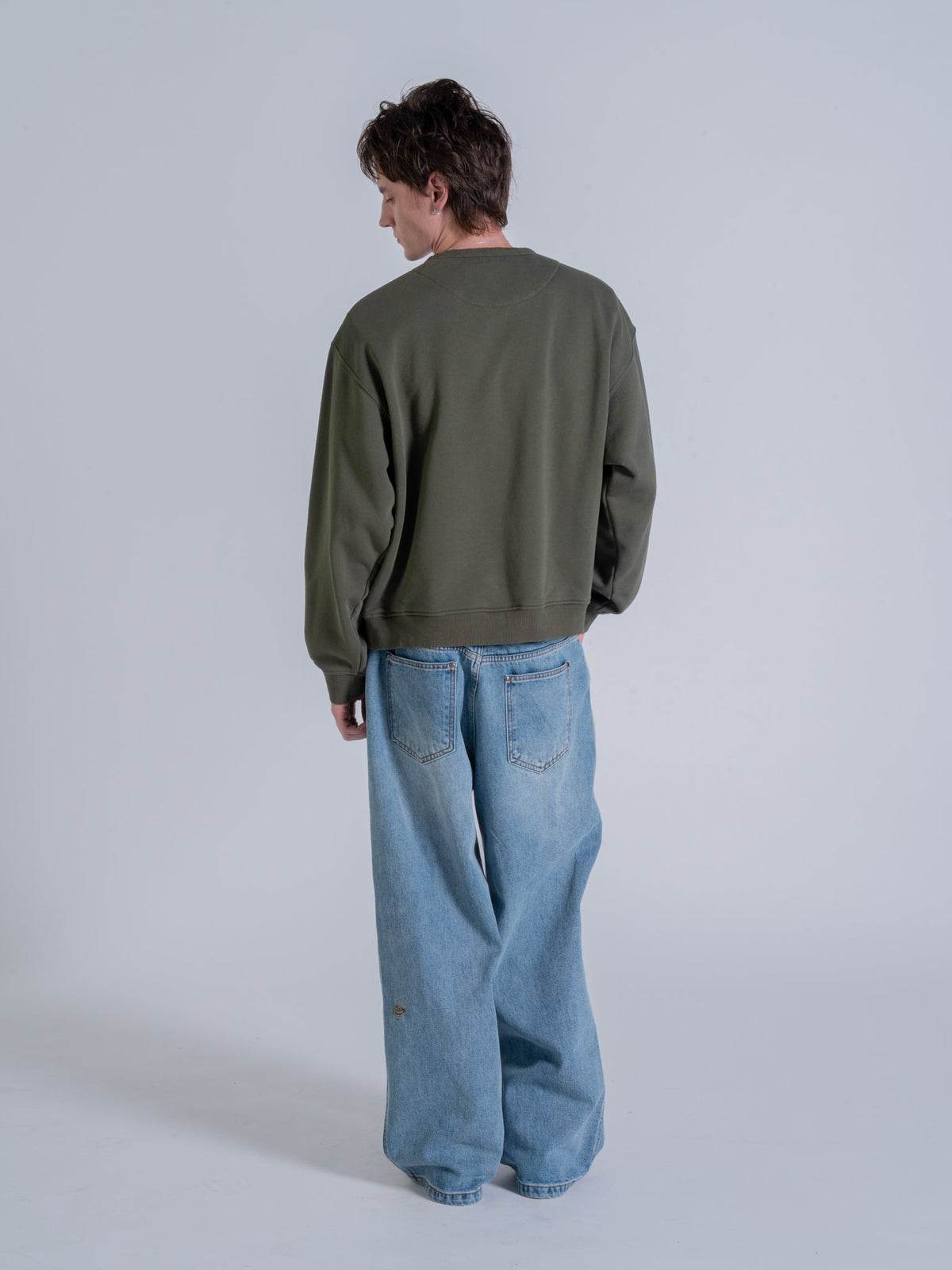 MIRRORED DRMERS CREWNECK - OLIVE GREEN