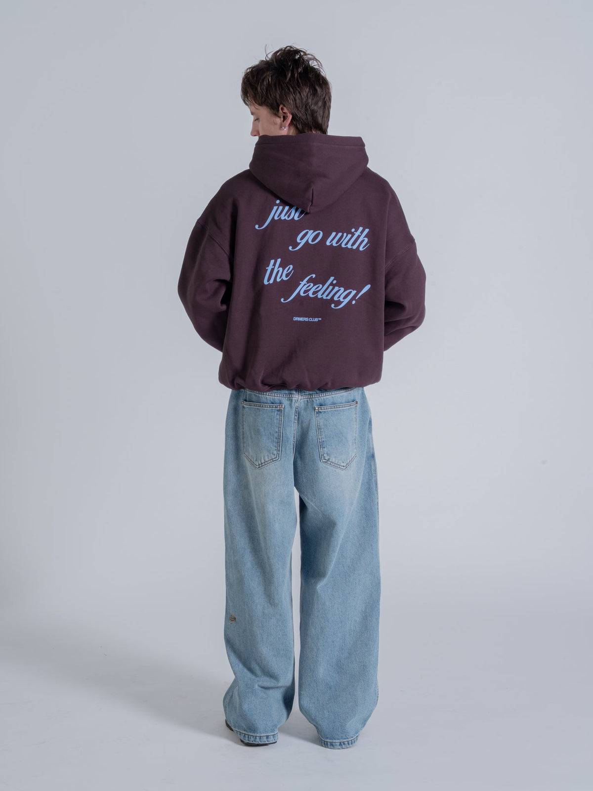 JUST GO WITH THE FEELING HOODIE - DEEP PLUM