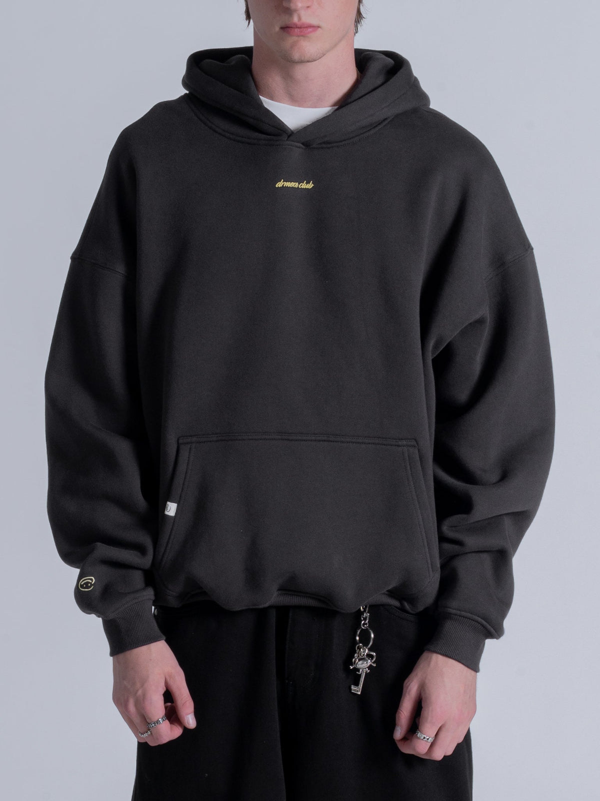 JUST GO WITH THE FEELING HOODIE - FADED BLACK