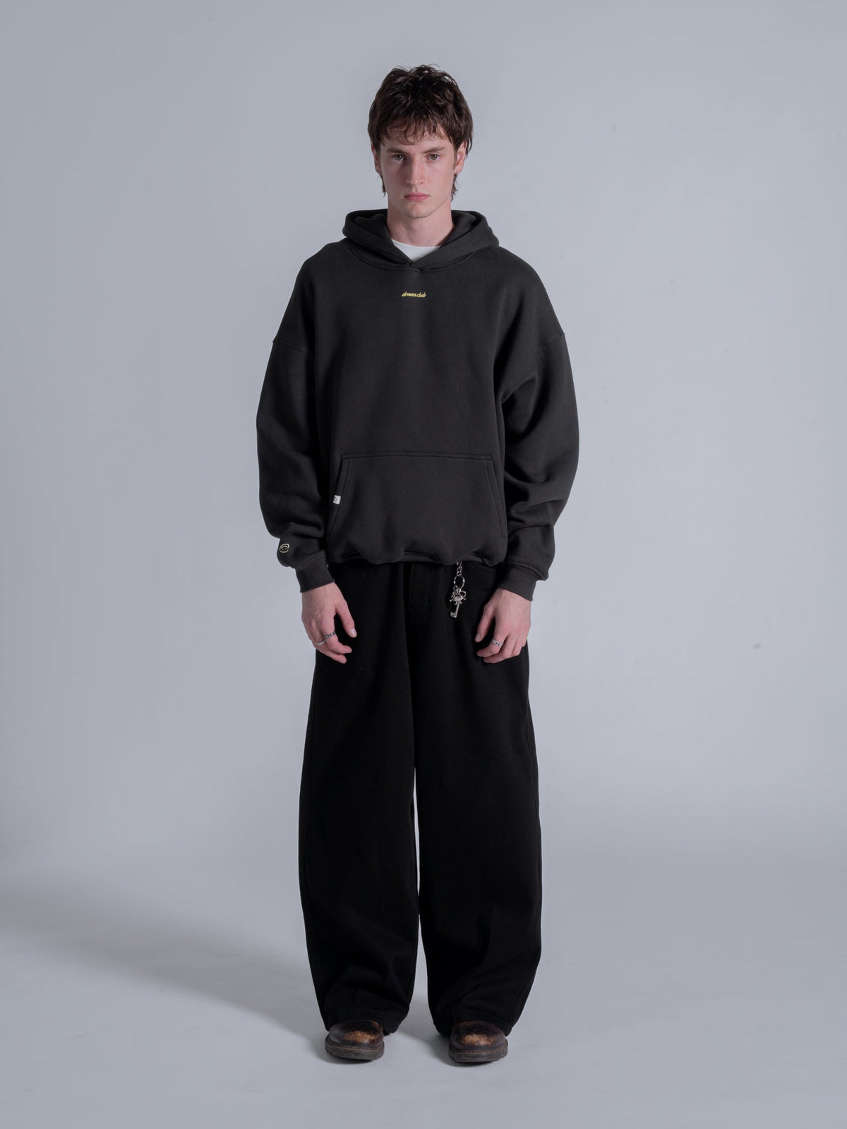 JUST GO WITH THE FEELING HOODIE - FADED BLACK