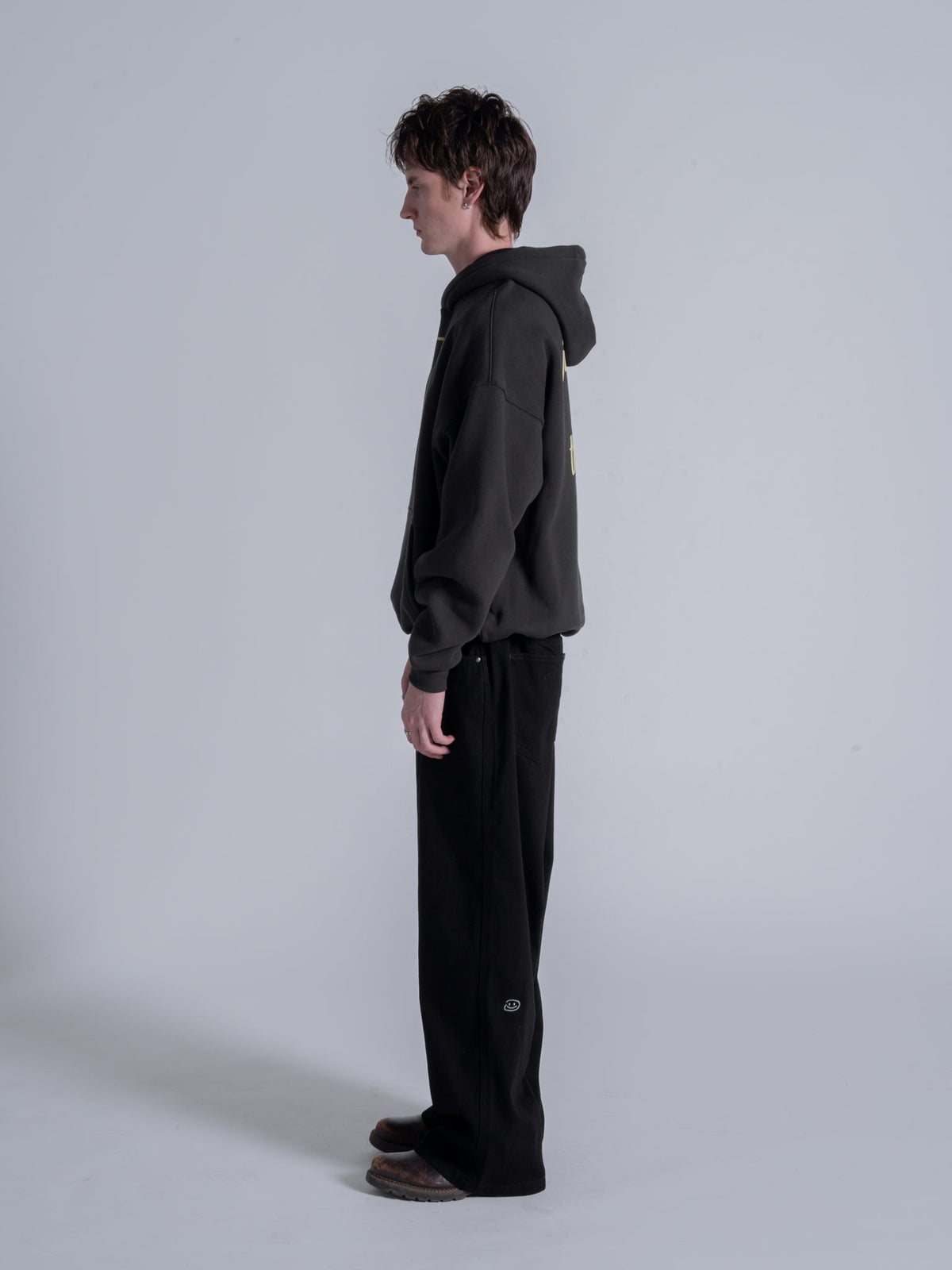 JUST GO WITH THE FEELING HOODIE - FADED BLACK