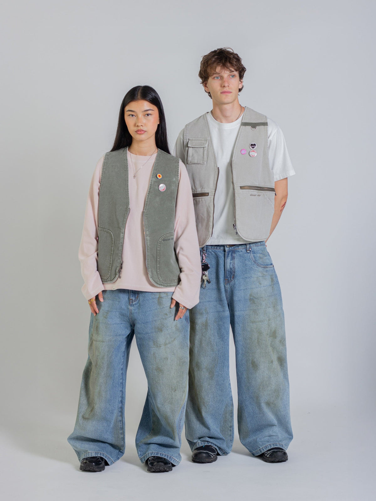 REVERSIBLE UTILITY VEST - GREEN/GREY