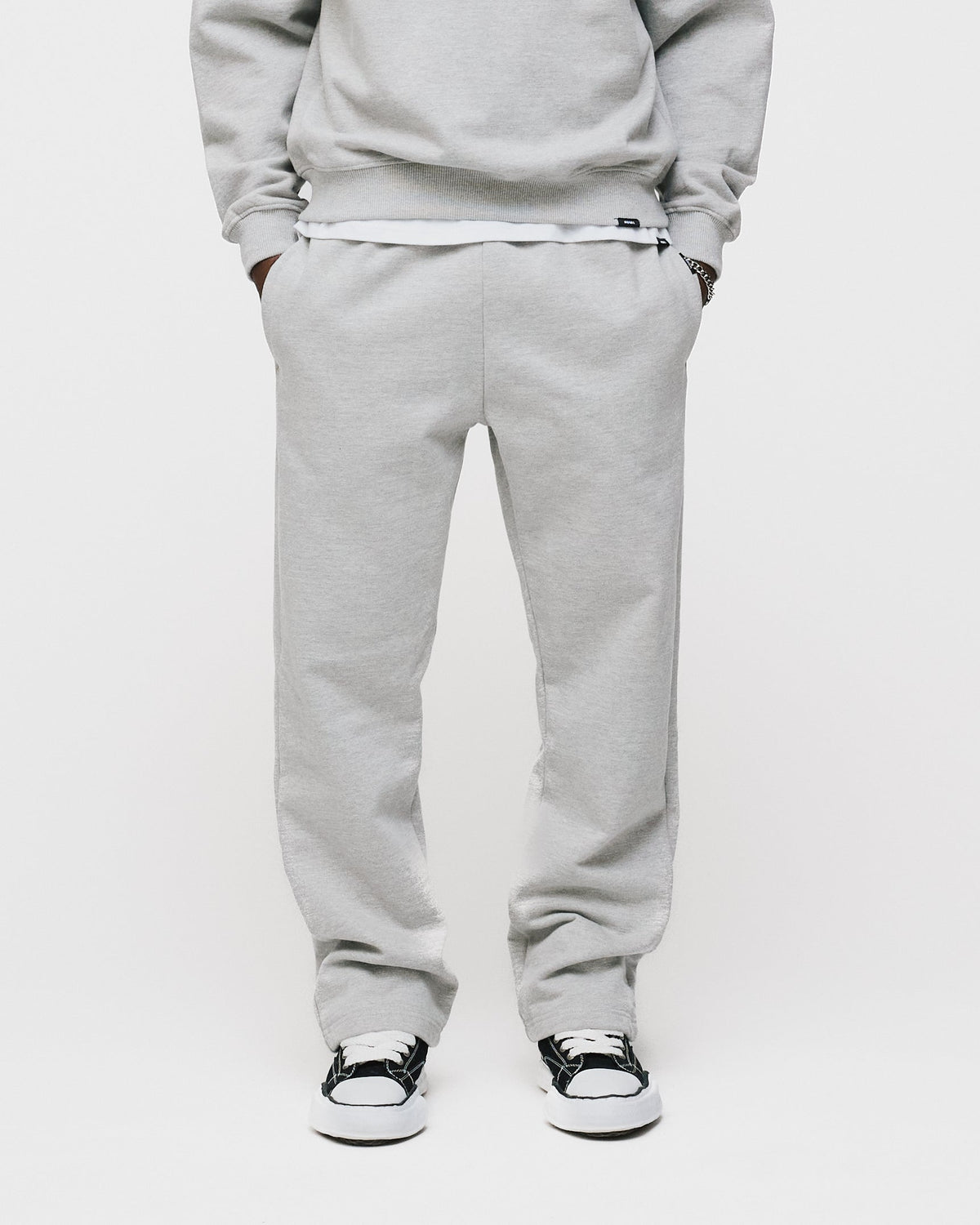 Open Bottom Sweatpants - Grey
