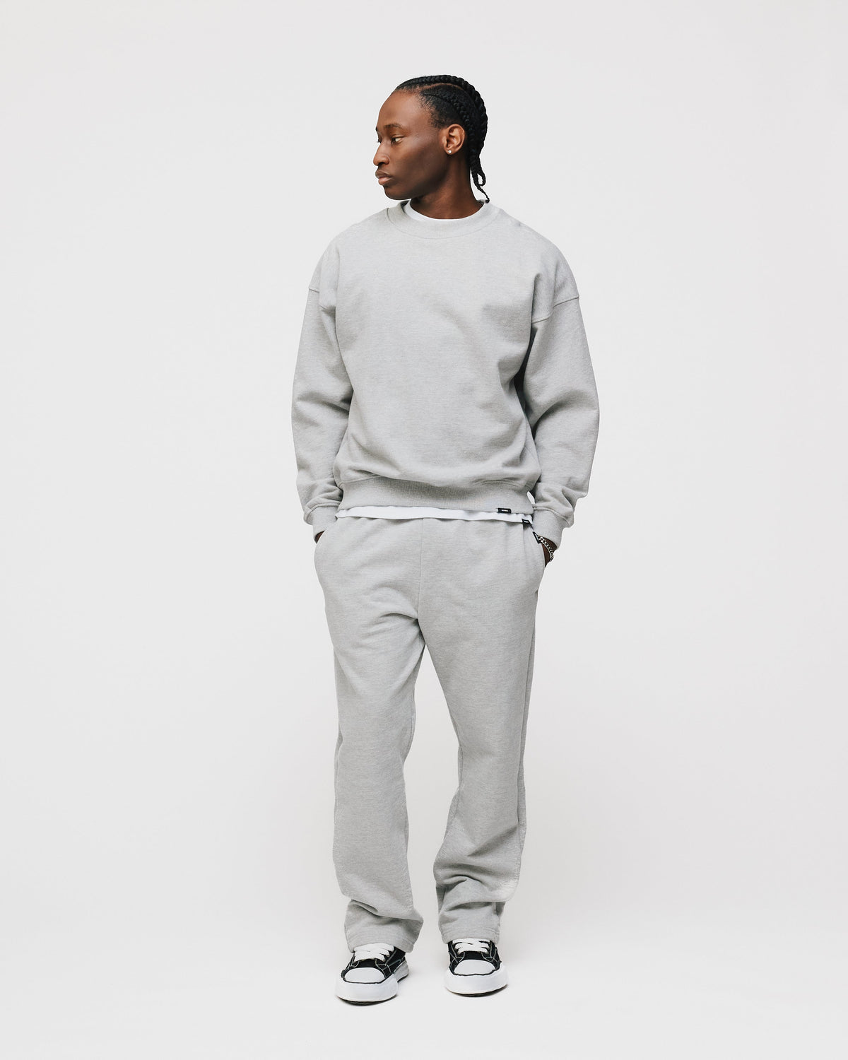 Drop Shoulder Crewneck - Grey
