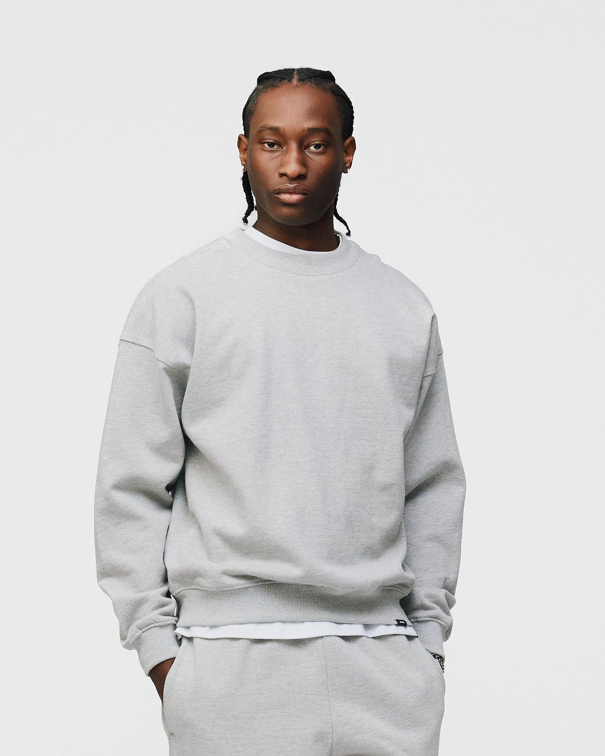 Drop Shoulder Crewneck - Grey