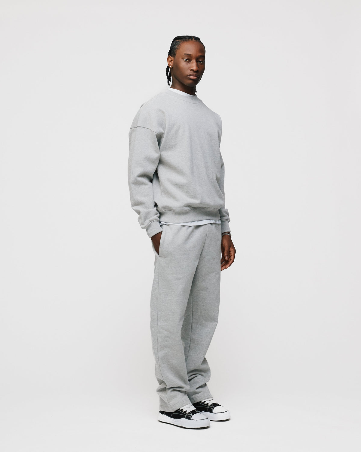 Drop Shoulder Crewneck - Grey