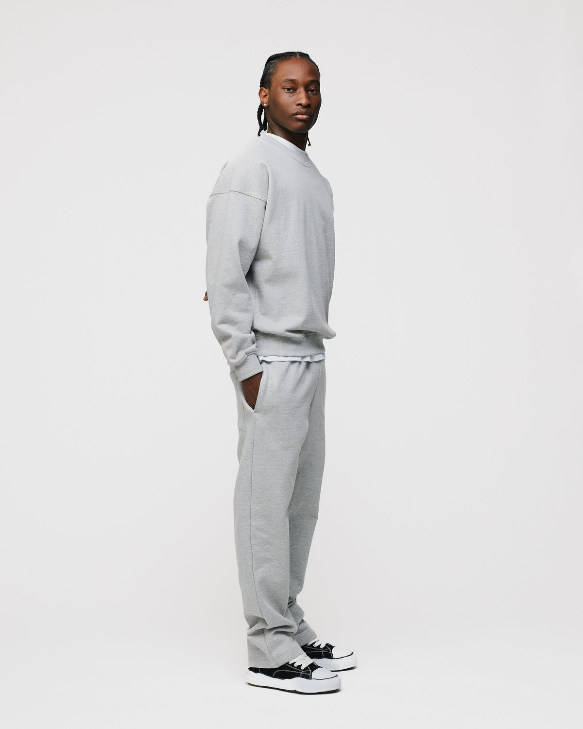 Open Bottom Sweatpants - Grey