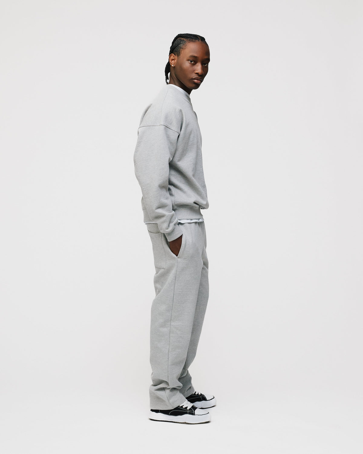 Drop Shoulder Crewneck - Grey