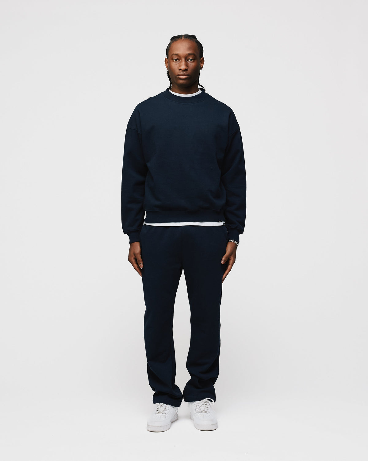 Drop Shoulder Crewneck - Navy