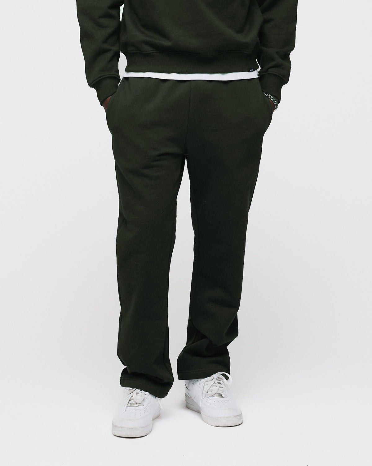 Open Bottom Sweatpants - Olive