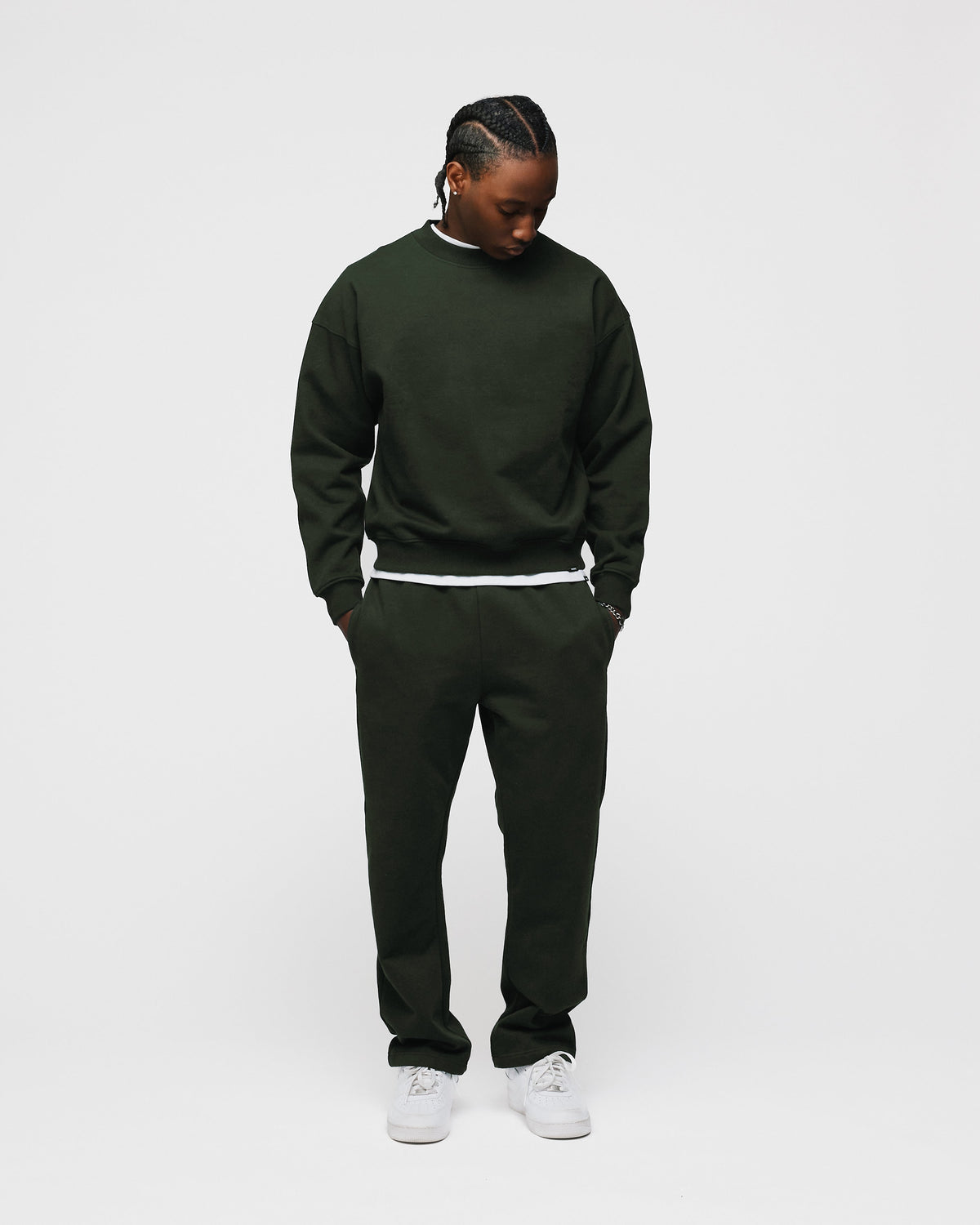 Open Bottom Sweatpants - Olive