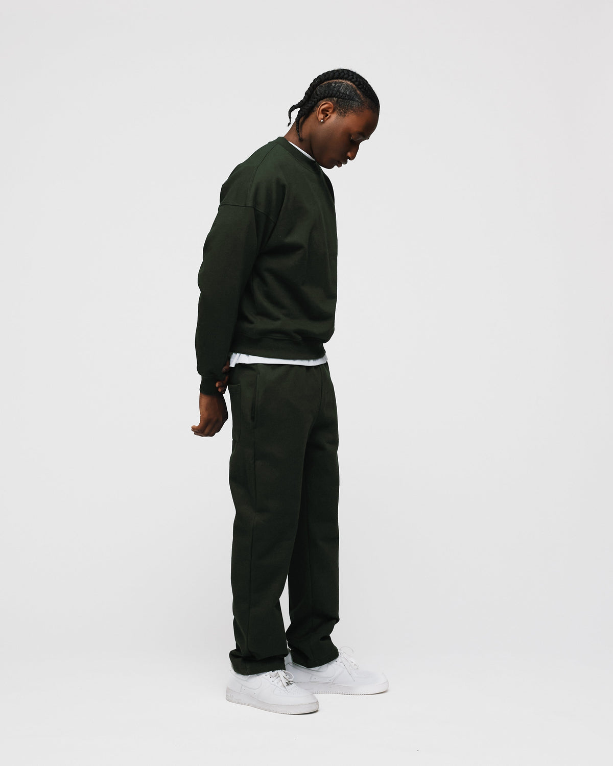 Open Bottom Sweatpants - Olive