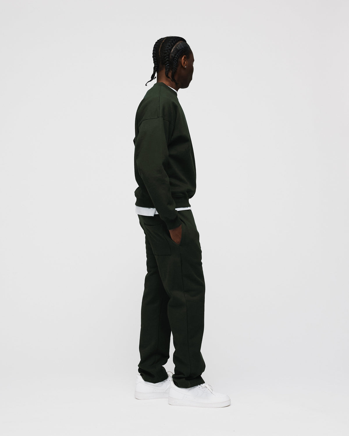 Open Bottom Sweatpants - Olive