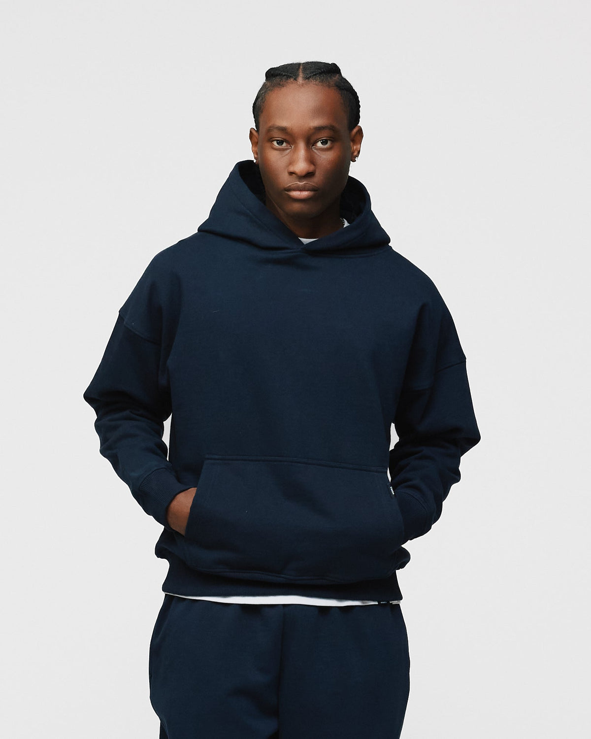 Drop Shoulder Hoodie - Navy
