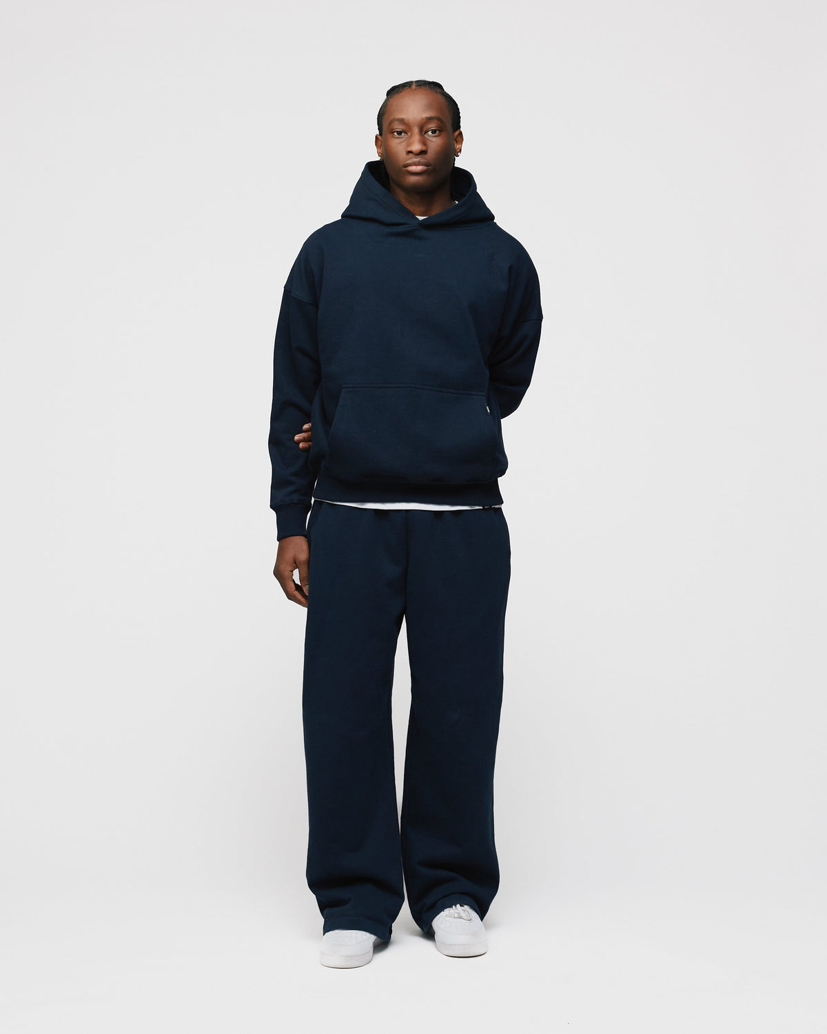 Drop Shoulder Hoodie - Navy