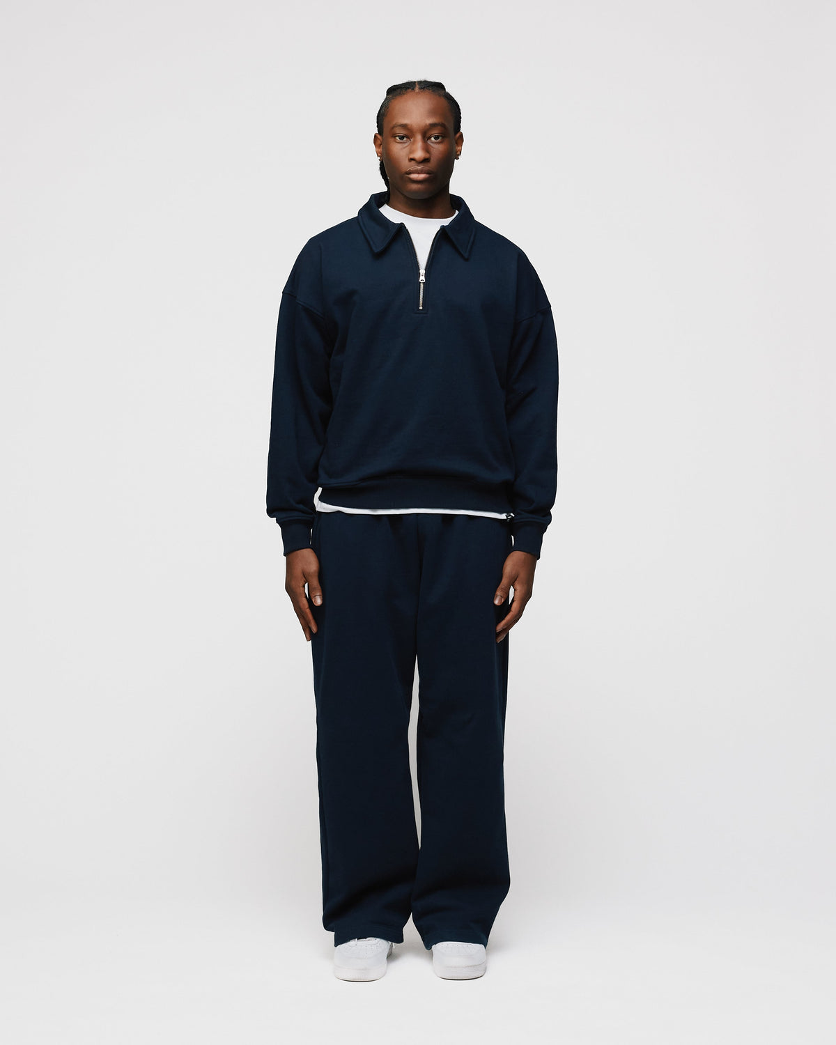 Drop Shoulder 1/4 Zip - Navy