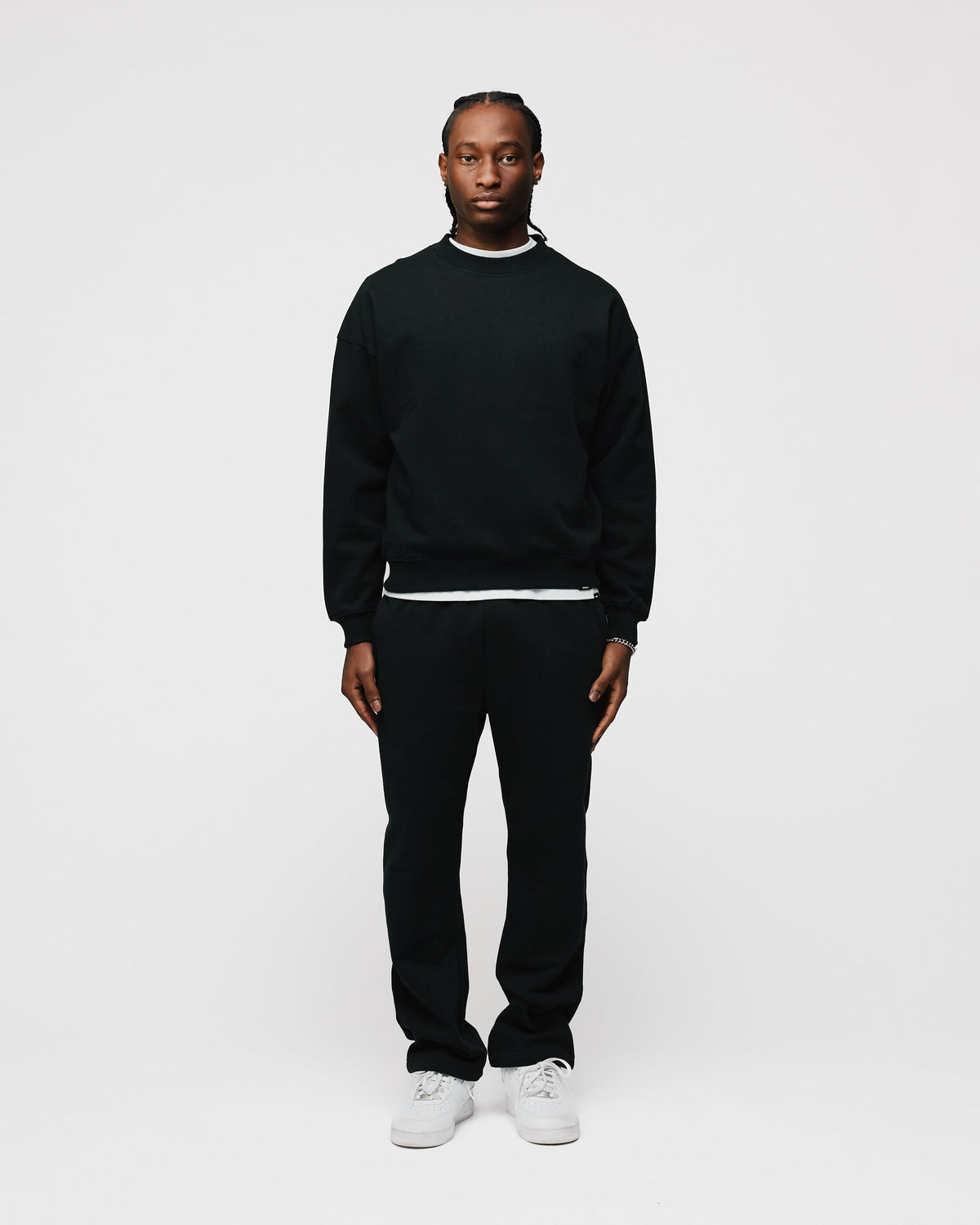 Open Bottom Sweatpants - Black