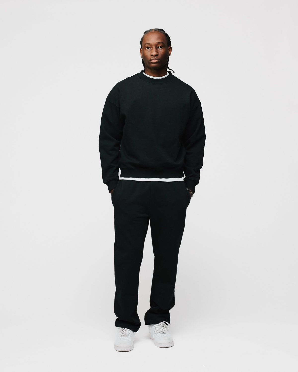 Open Bottom Sweatpants - Black