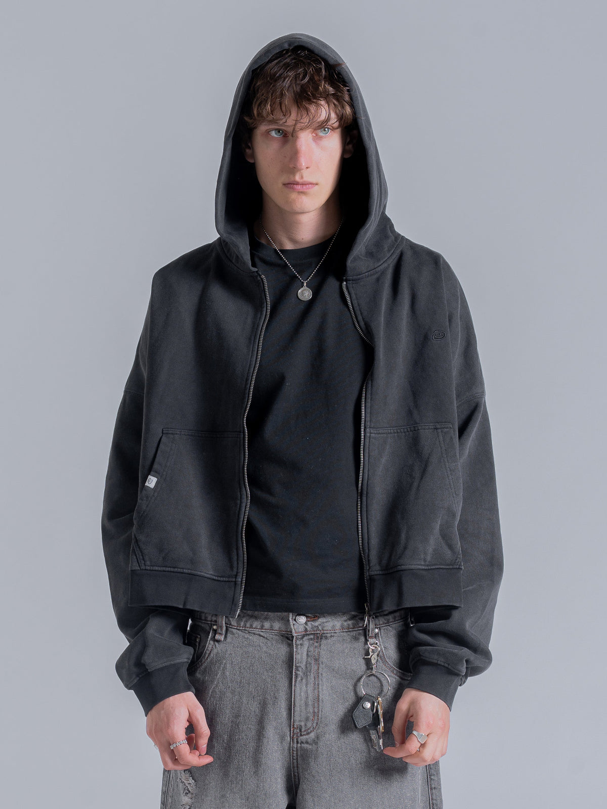 ESSENTIAL BOXY DOUBLE ZIP - VINTAGE BLACK