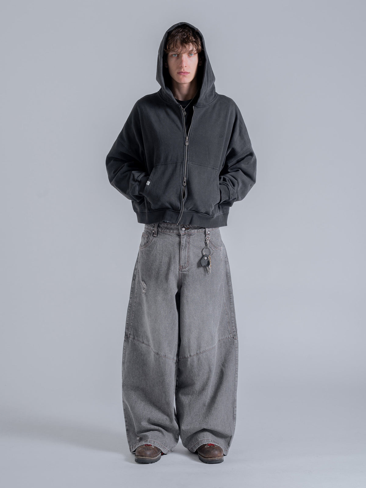 ESSENTIAL BOXY DOUBLE ZIP - VINTAGE BLACK