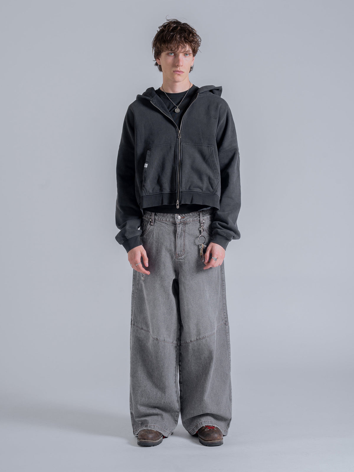 ESSENTIAL BOXY DOUBLE ZIP - VINTAGE BLACK
