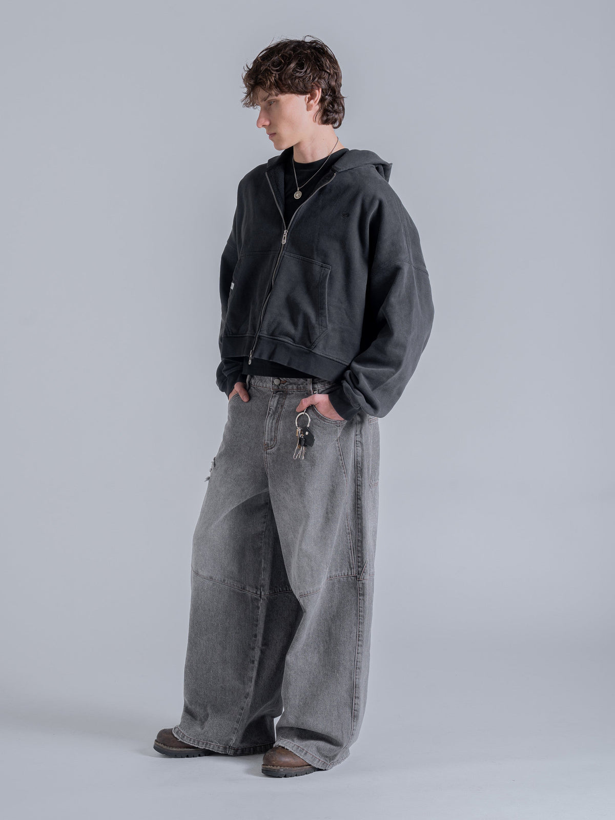 ESSENTIAL BOXY DOUBLE ZIP - VINTAGE BLACK