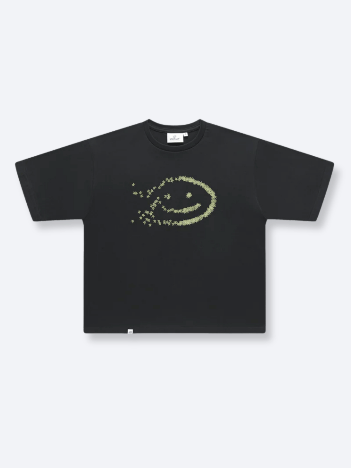 FADED STARS SMILEY TEE - BLACK