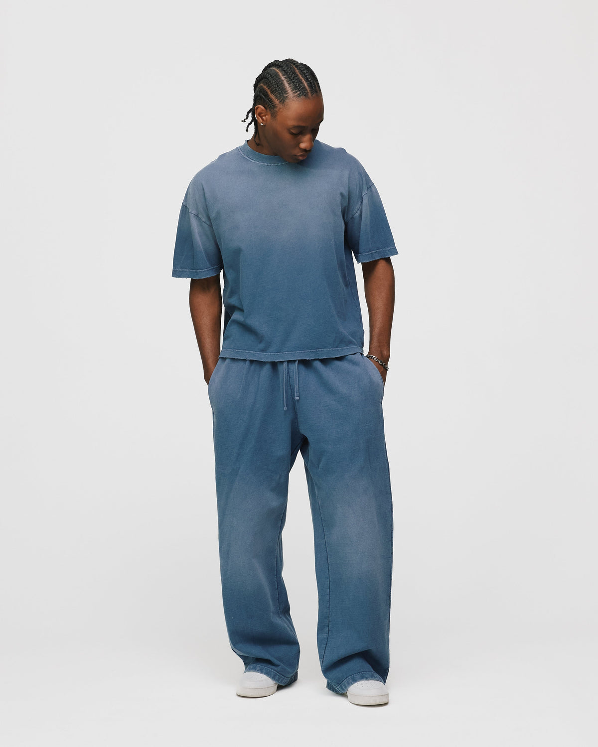 Drop Shoulder T-Shirt - Sunfaded Blue