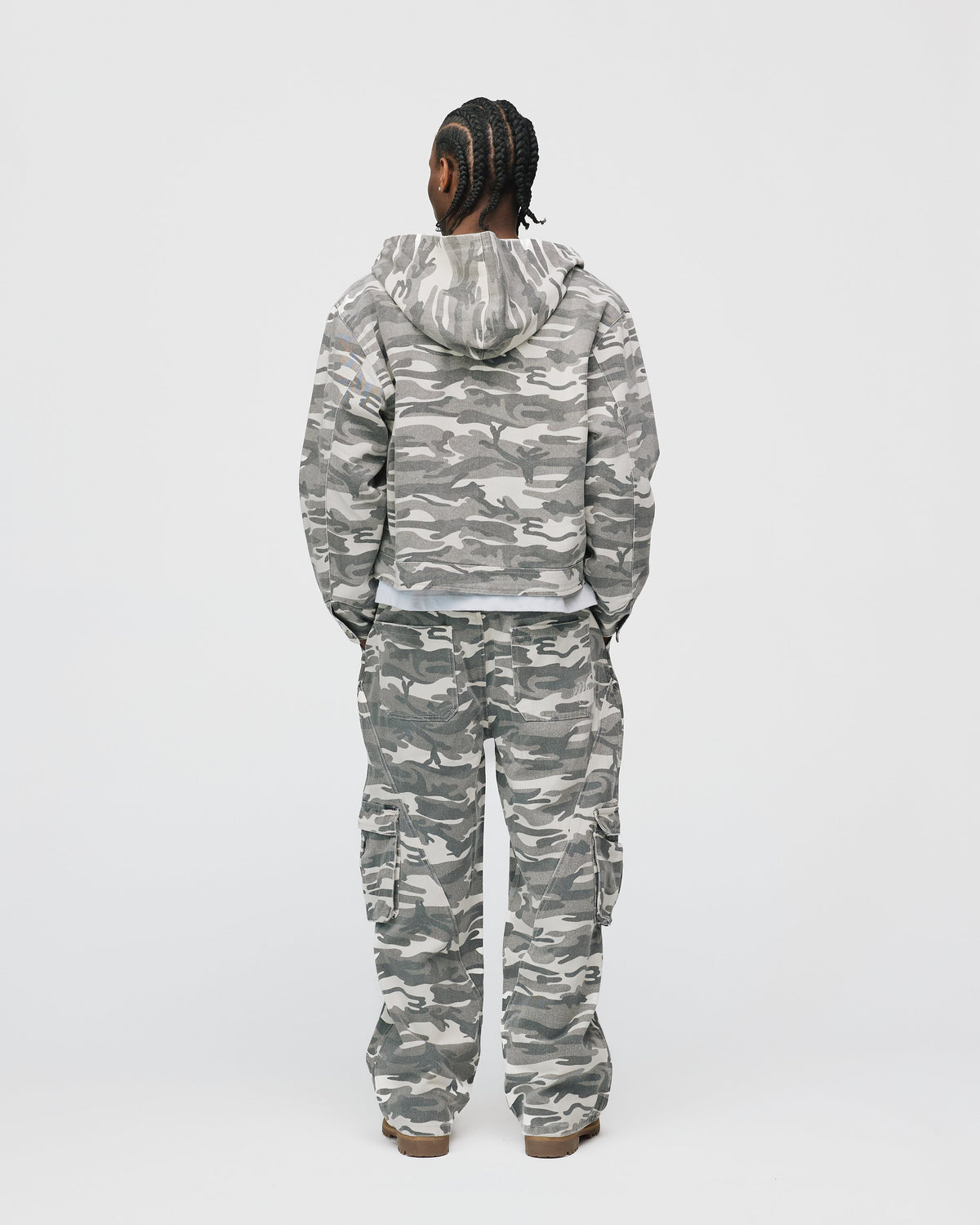 Reversible Hooded Jacket - White Camo