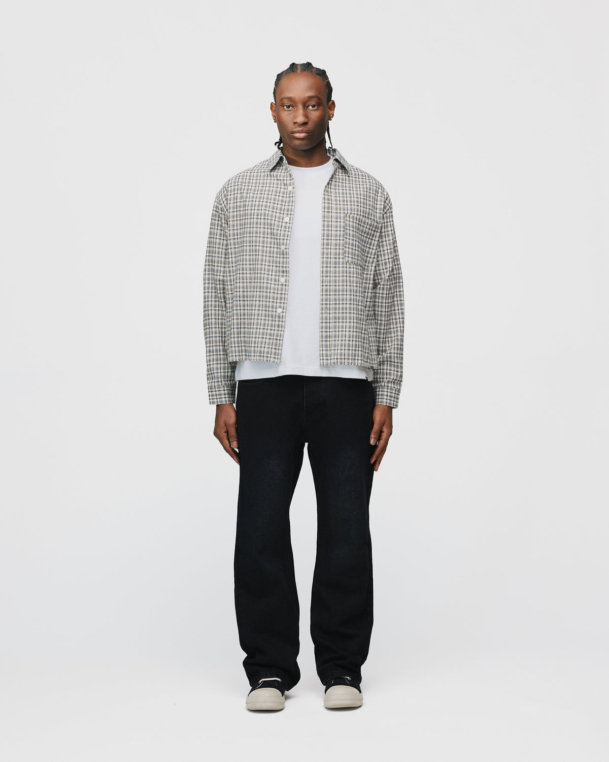 Cropped Flannel - Black