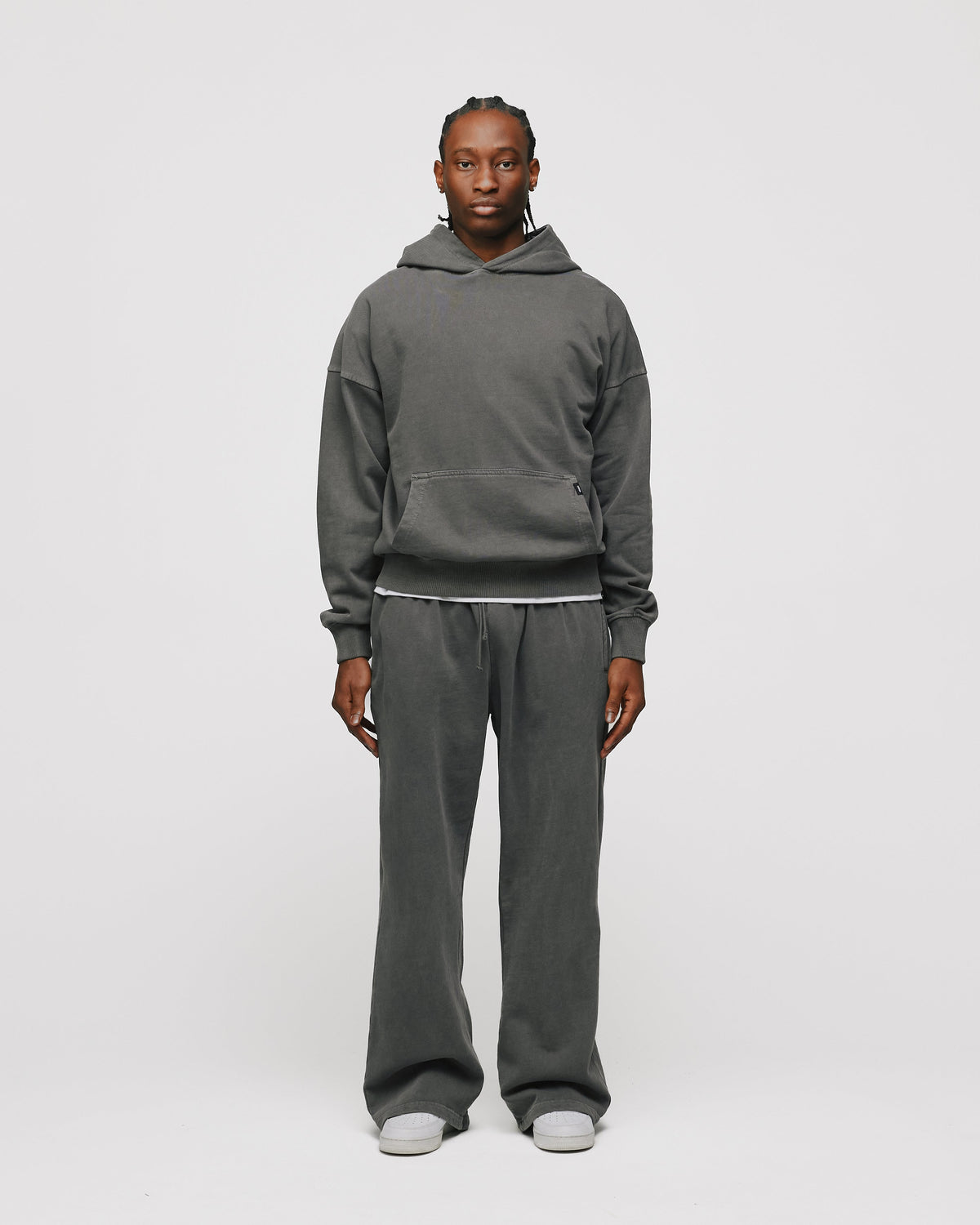 Drop Shoulder Hoodie - Vintage Grey