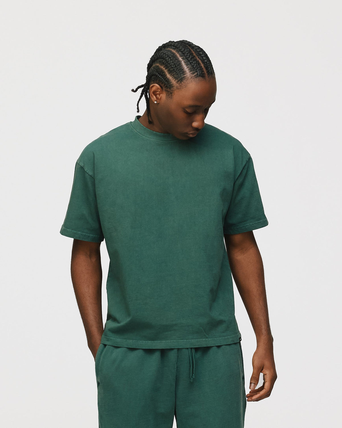 Drop Shoulder T-Shirt - Vintage Green