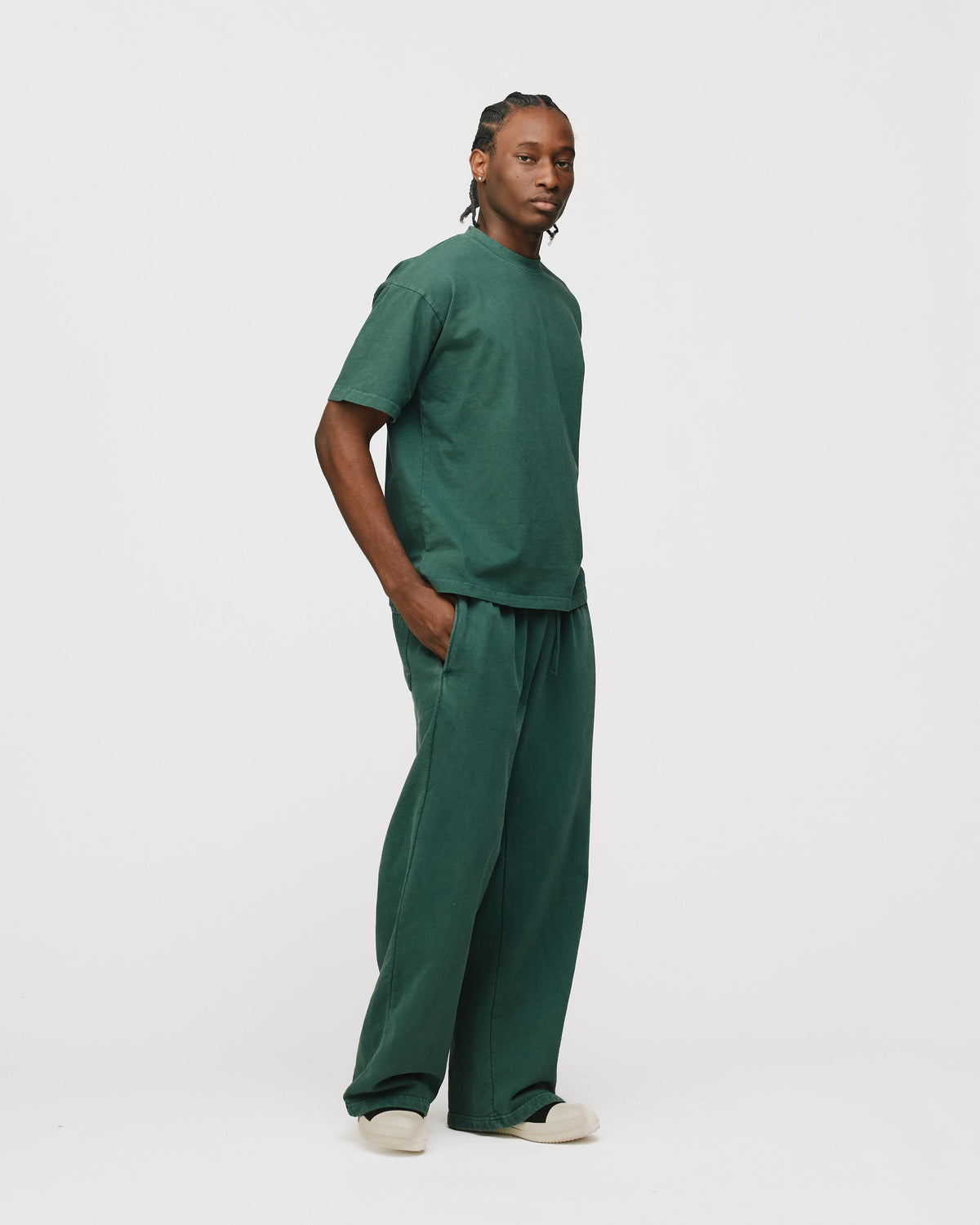 Drop Shoulder T-Shirt - Vintage Green
