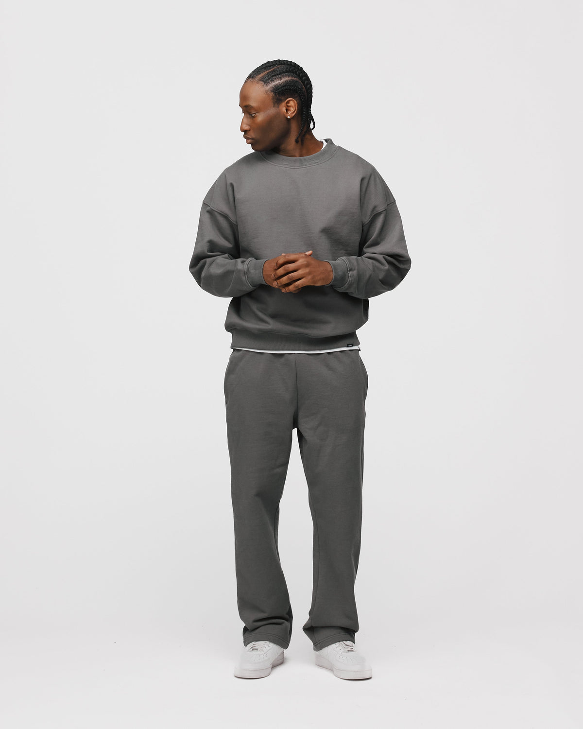 Open Bottom Sweatpants - Charcoal