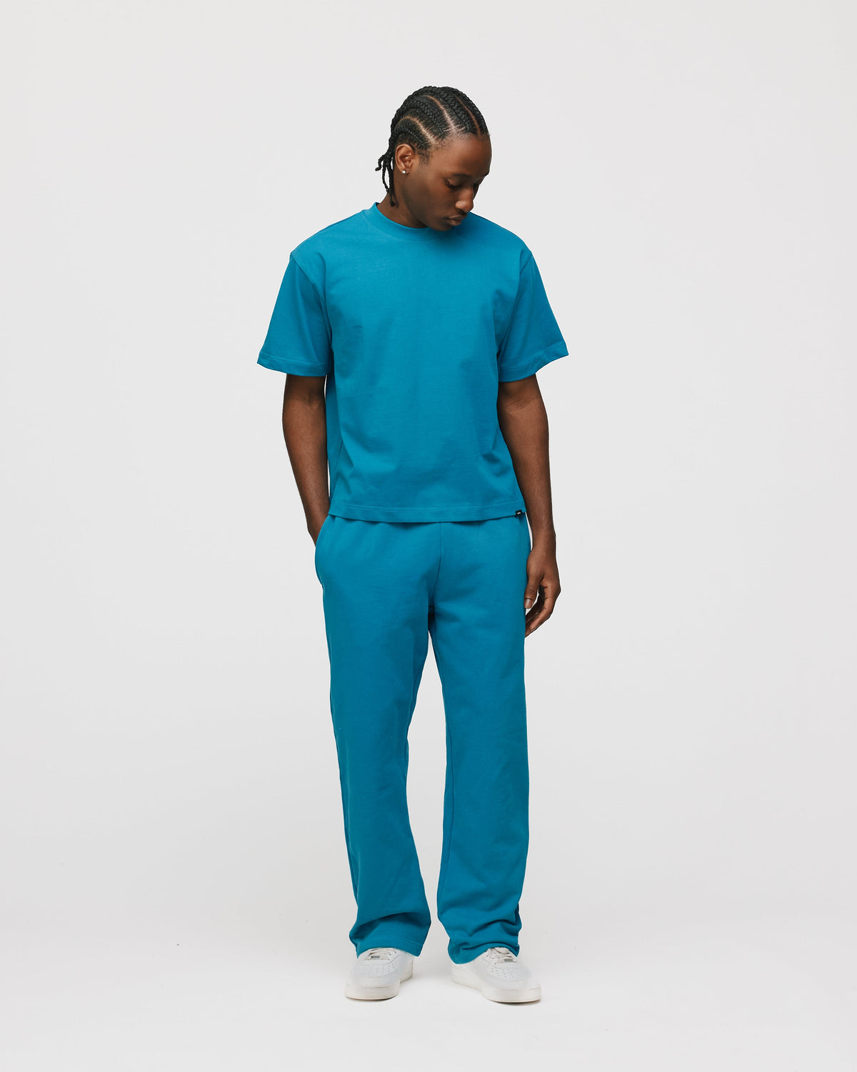 Open Bottom Sweatpants - Aqua