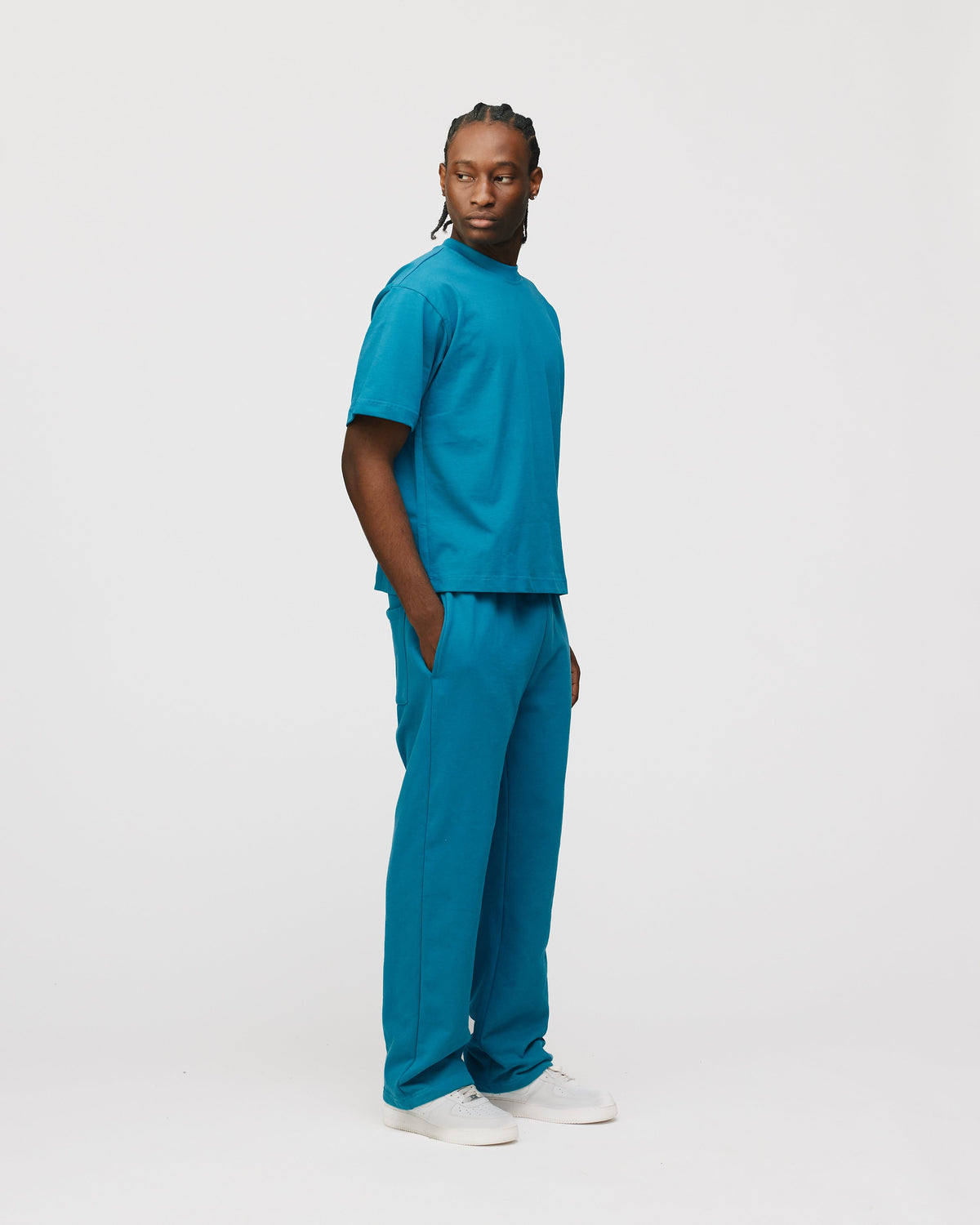 Open Bottom Sweatpants - Aqua